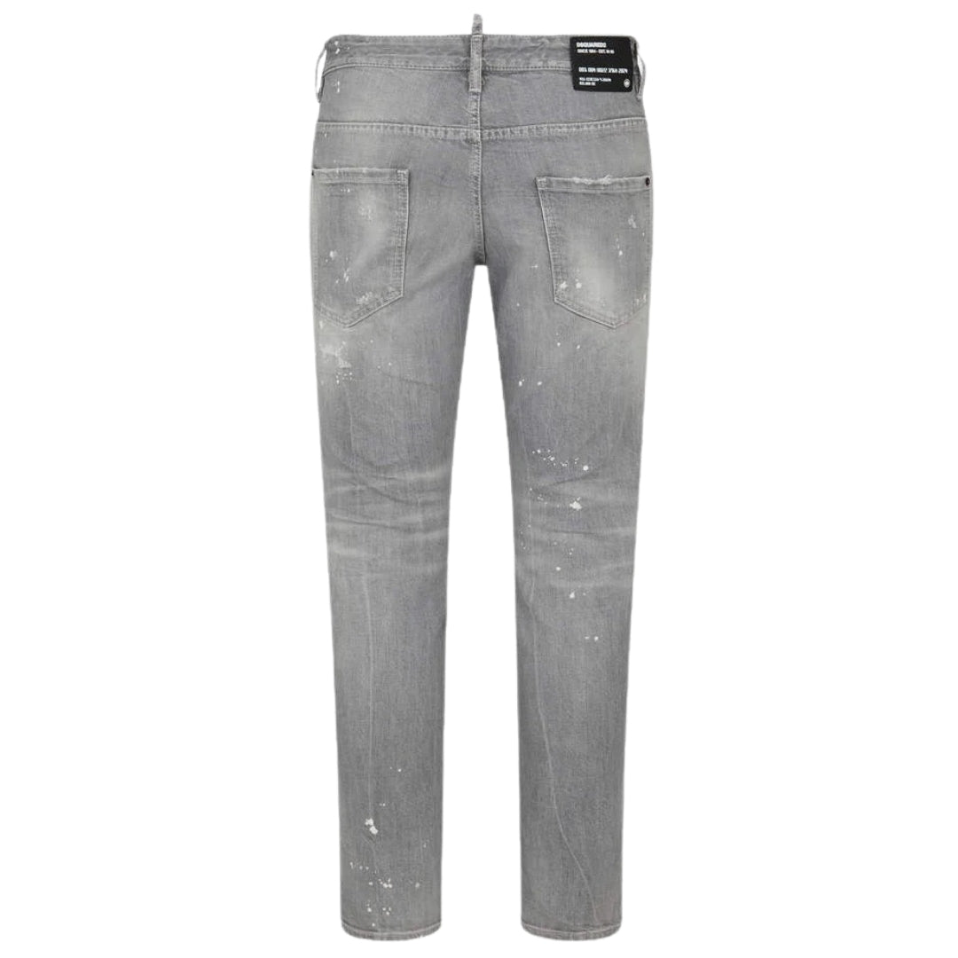 Dsquared2 Skater Jean Paint Splatter Light Grey Wash Jeans