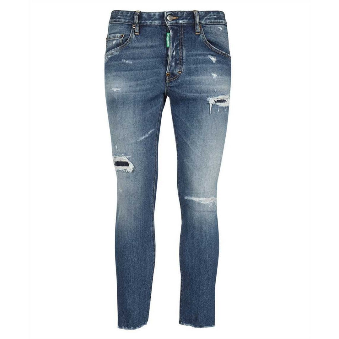 Dsquared2 Skater Jean Green Badge Blue Denim Pants