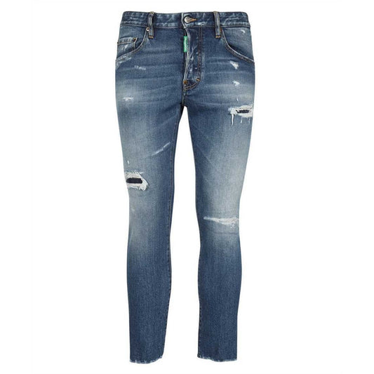 Dsquared2 Skater Jean Green Badge Blue Denim Pants