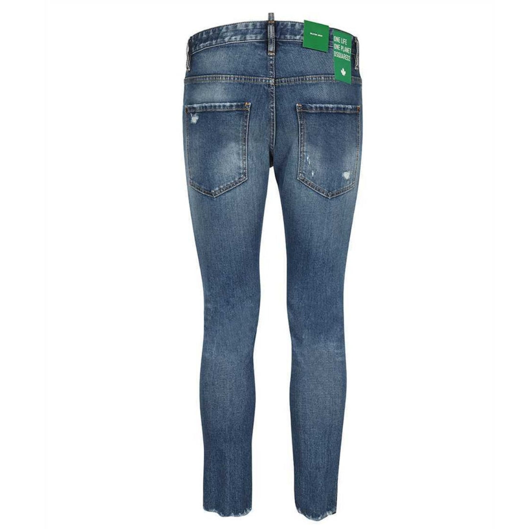 Dsquared2 Skater Jean Green Badge Blue Denim Pants