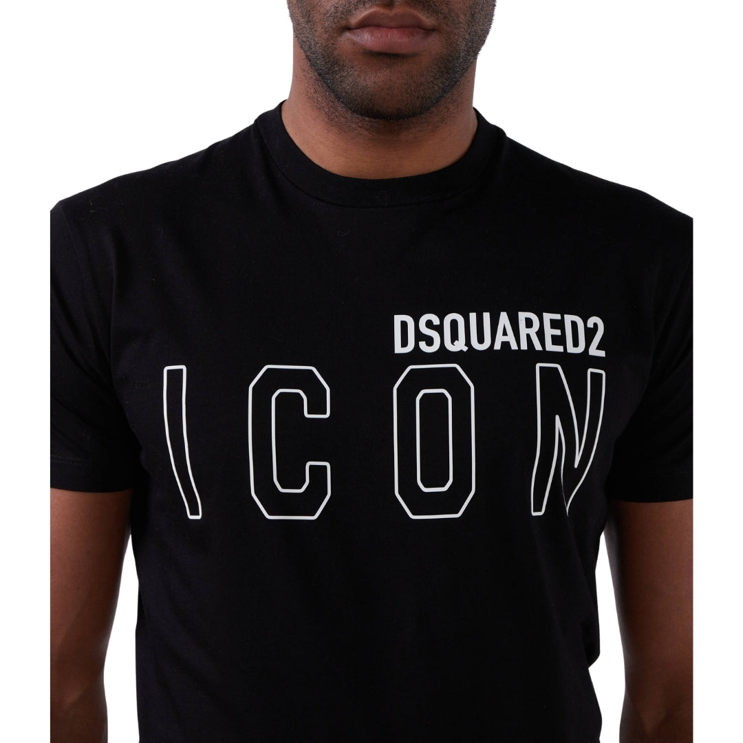 DSQUARED2 Icon Outline Logo Black T-Shirt S