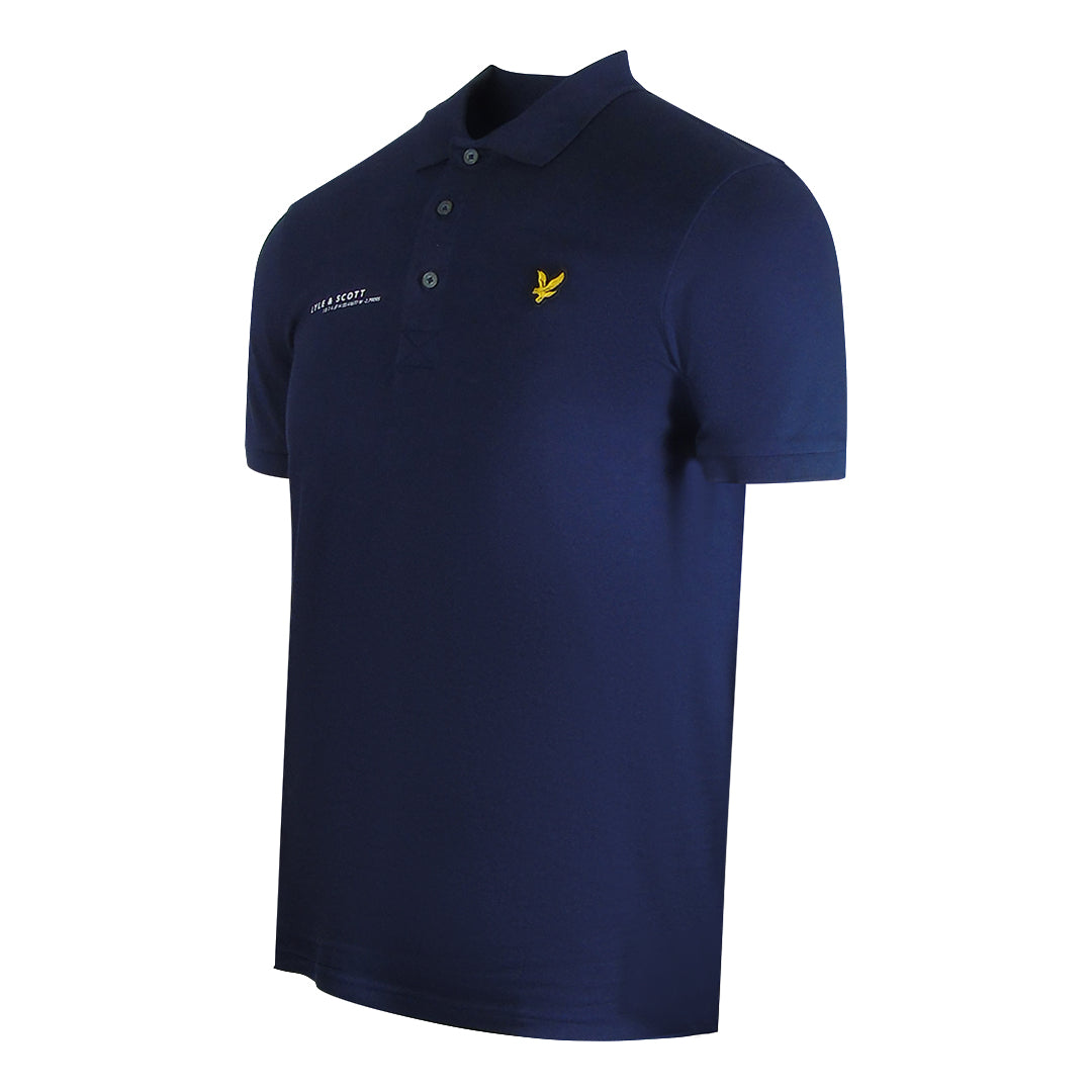 Lyle & Scott Navy Blue Co-ordinate Print Logo Short Sleeved Polo Shirt