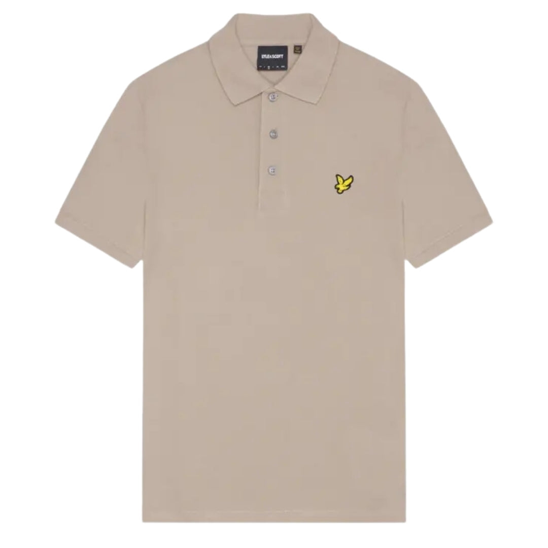 Lyle & Scott Branded Chest Logo Heritage Beige Polo Shirt