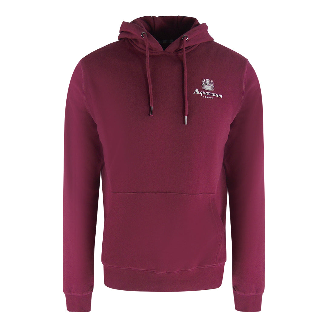 Aquascutum Active Small Logo Burgundy Hoodie