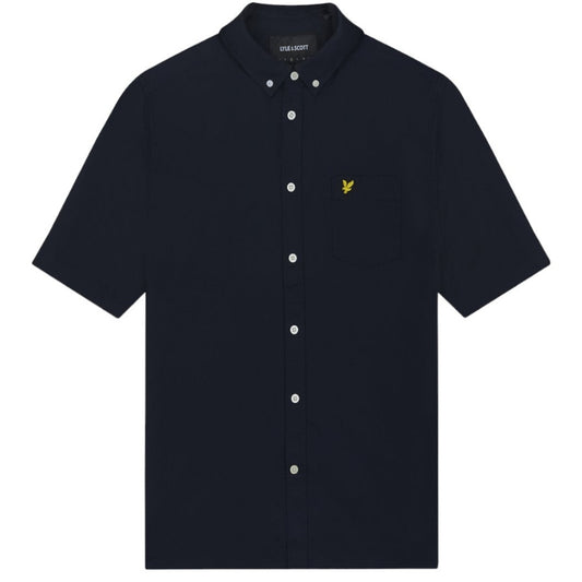 Lyle & Scott Short Sleeve Dark Navy Oxford Shirt