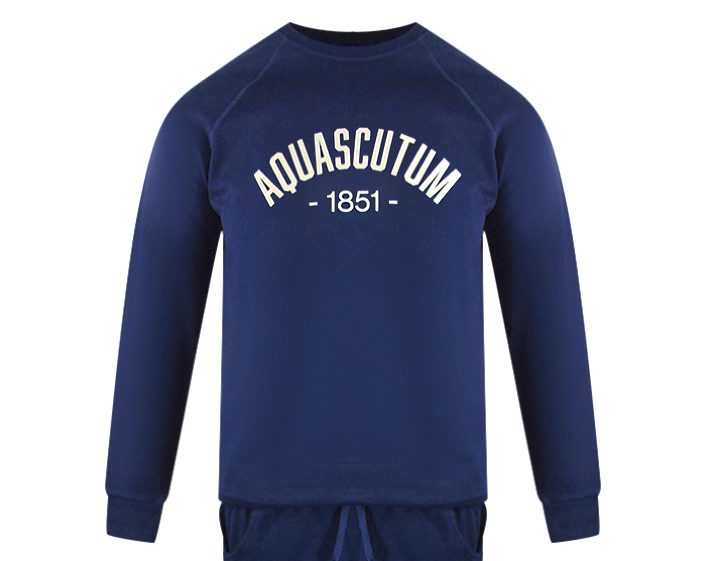 Aquascutum Old School Crewneck Navy Blue Track Pants Set