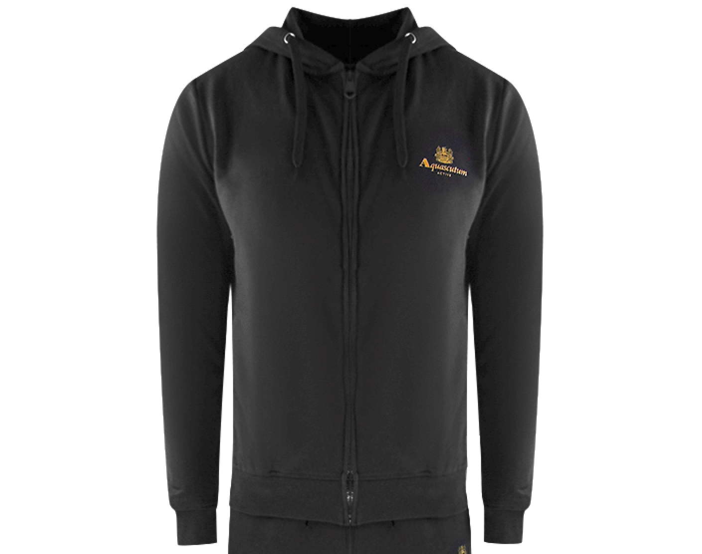 Aquascutum Black Zip-Up Hoodie And Track Pants Set