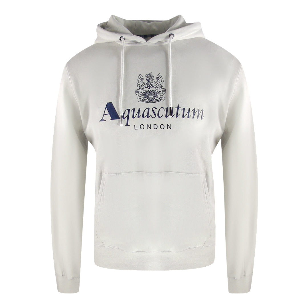 Aquascutum Active Bold Logo White Hoodie