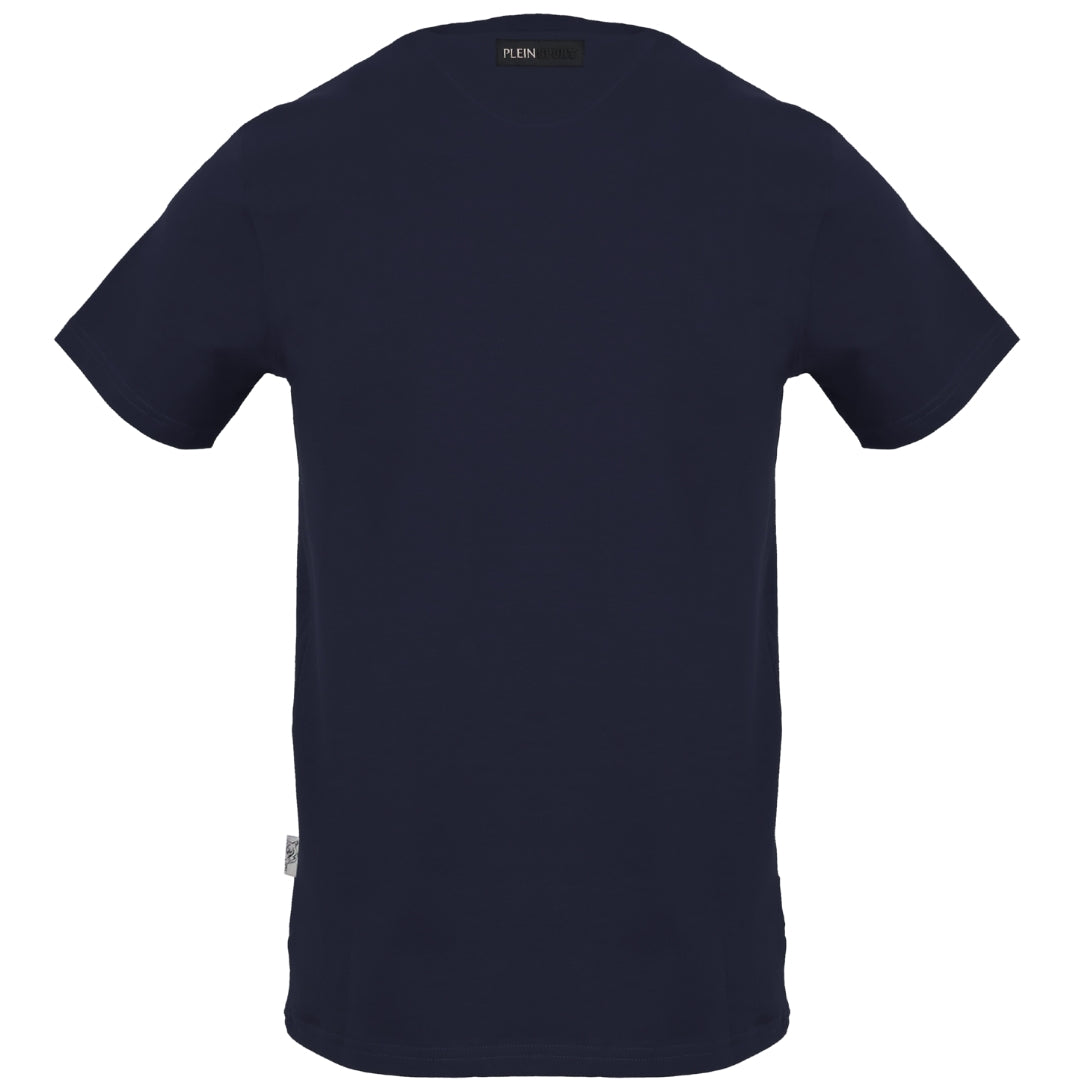 Plein Sport Square Branded Logo Navy Blue T-Shirt