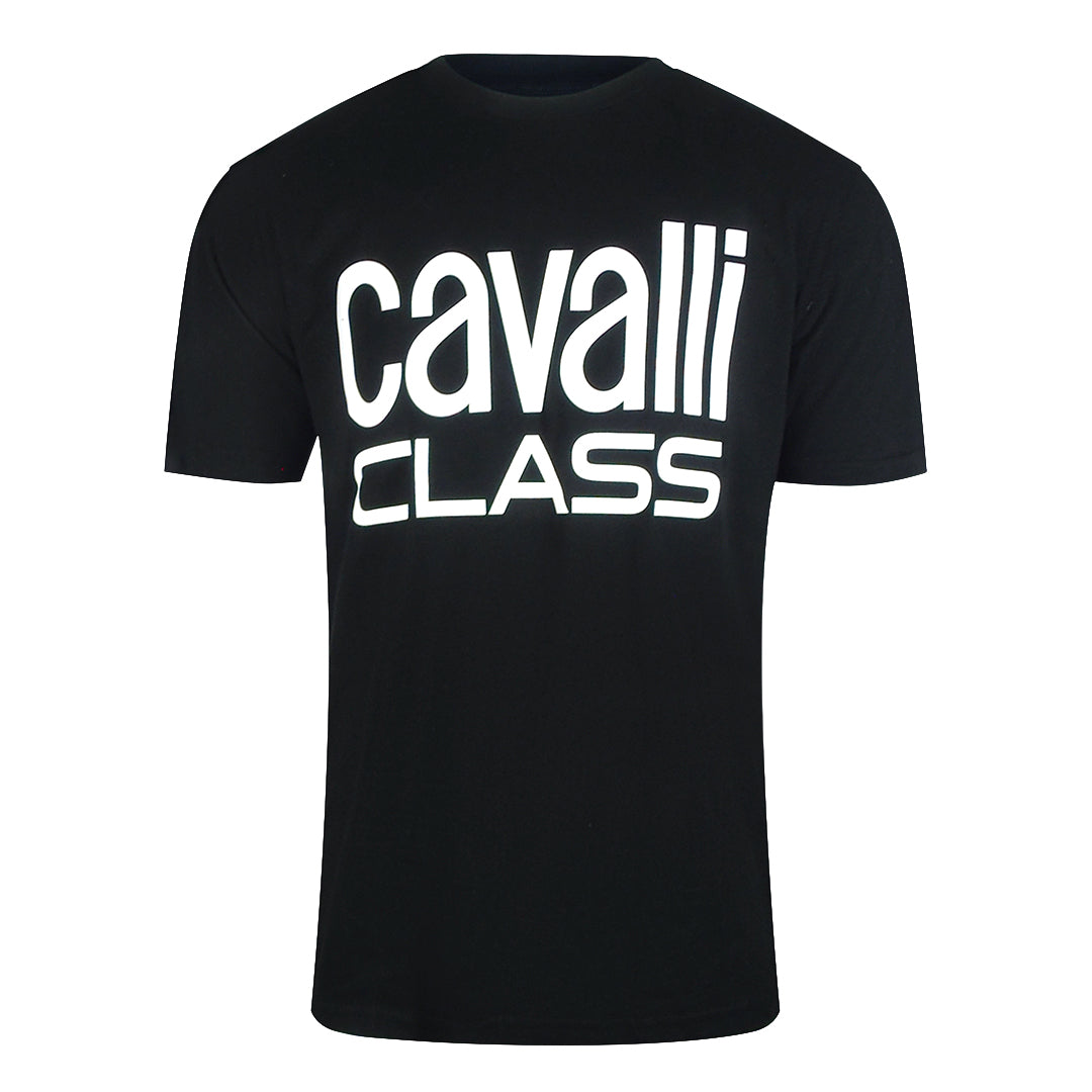 Cavalli Class Bold Brand Black T-Shirt