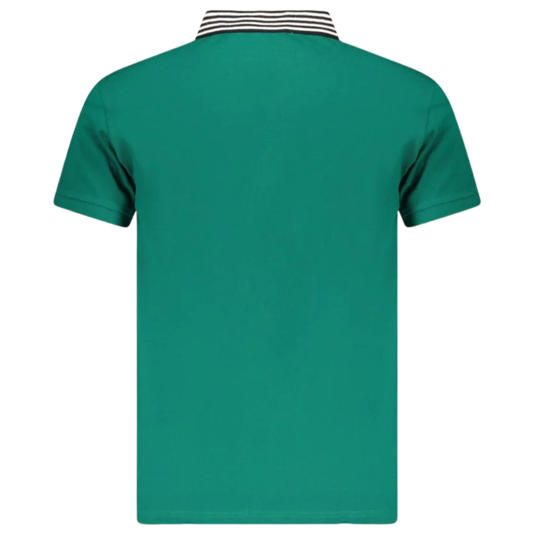 Cavalli Class Striped Collar Green Ottanio Polo Shirt