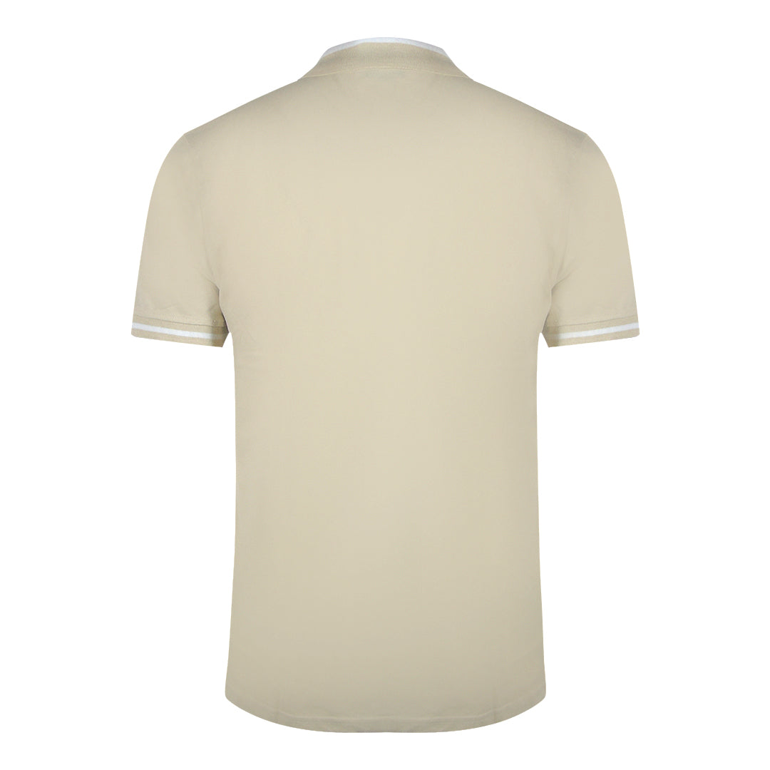 Cavalli Class Bold Stripe Beige Sand Polo Shirt