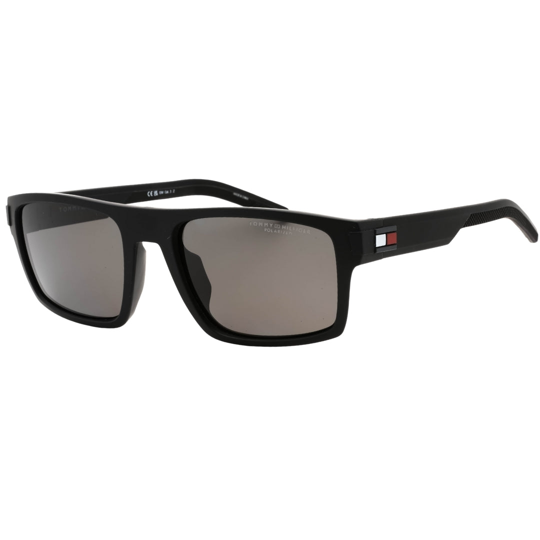 Tommy Hilfiger Grey PZ Lens Matte Black Sunglasses One Size