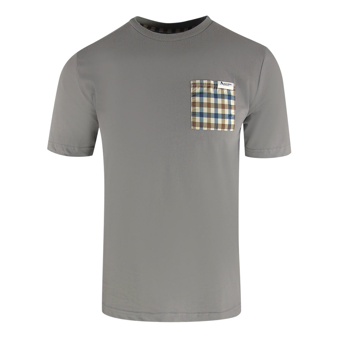 Aquascutum Active Check Pocket Grey T-Shirt