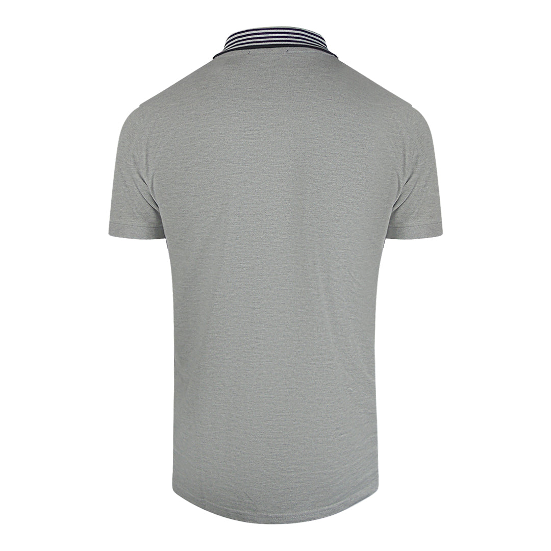 Cavalli Class Striped Collar Grey Polo Shirt