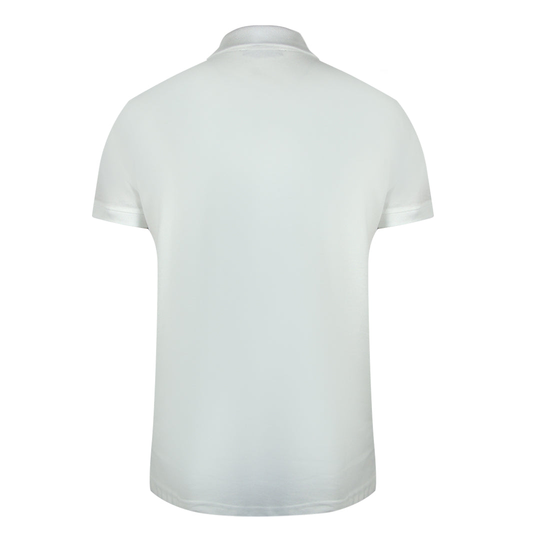 Cavalli Class Vibrant Floral Logo Off White Polo Shirt