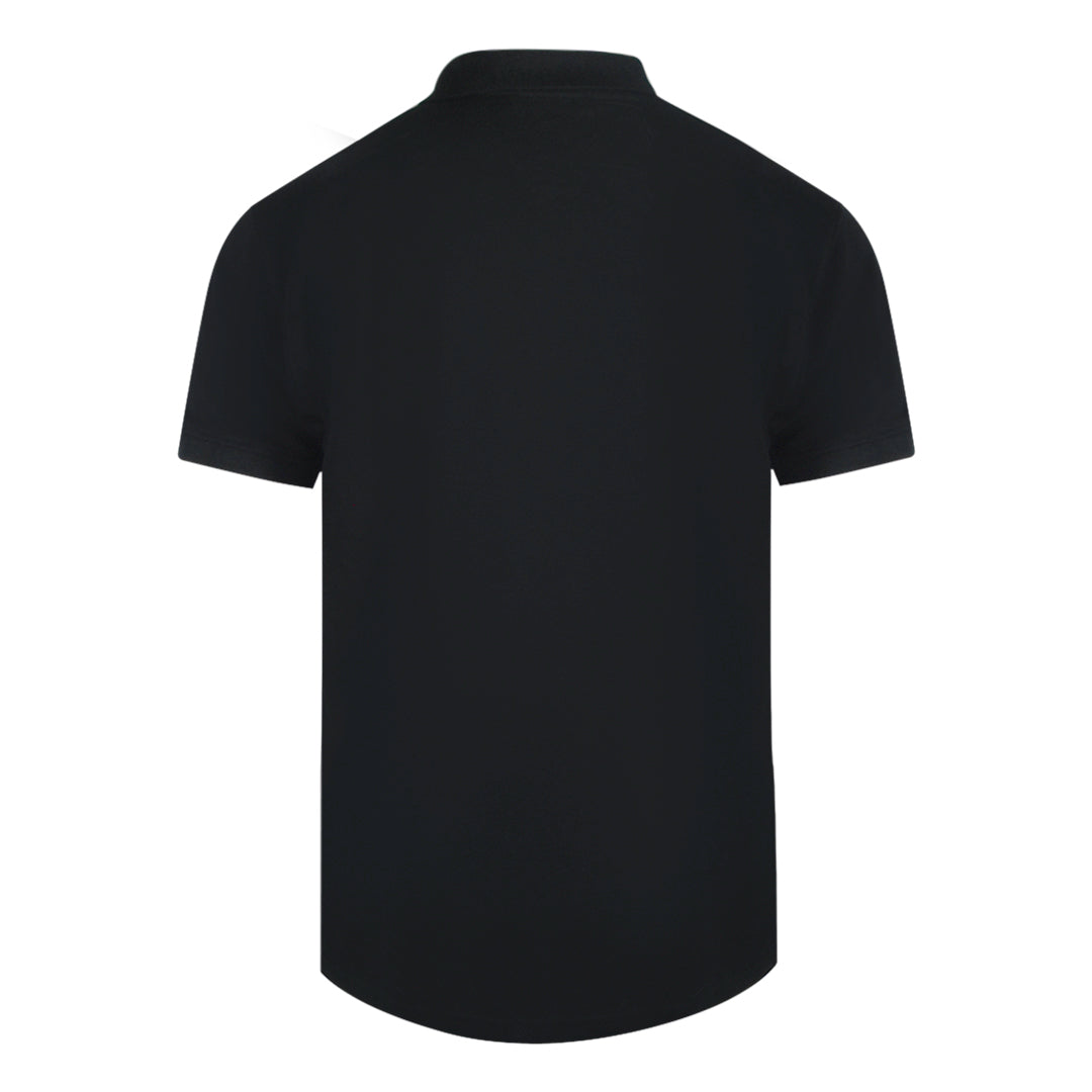 Cavalli Class Vibrant Floral Logo Black Polo Shirt