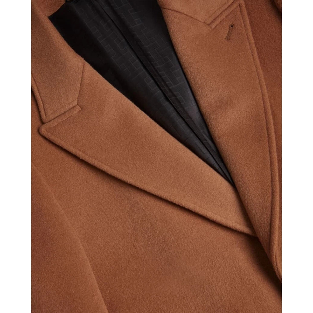 Ted Baker Wildigj Wool Blend Tan Overcoat