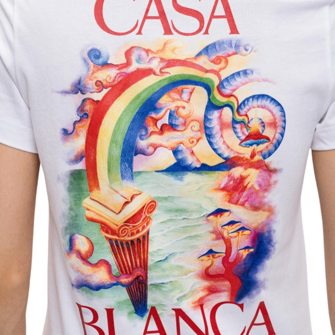 Casablanca Printed Fitted Nature Teacher White T-Shirt