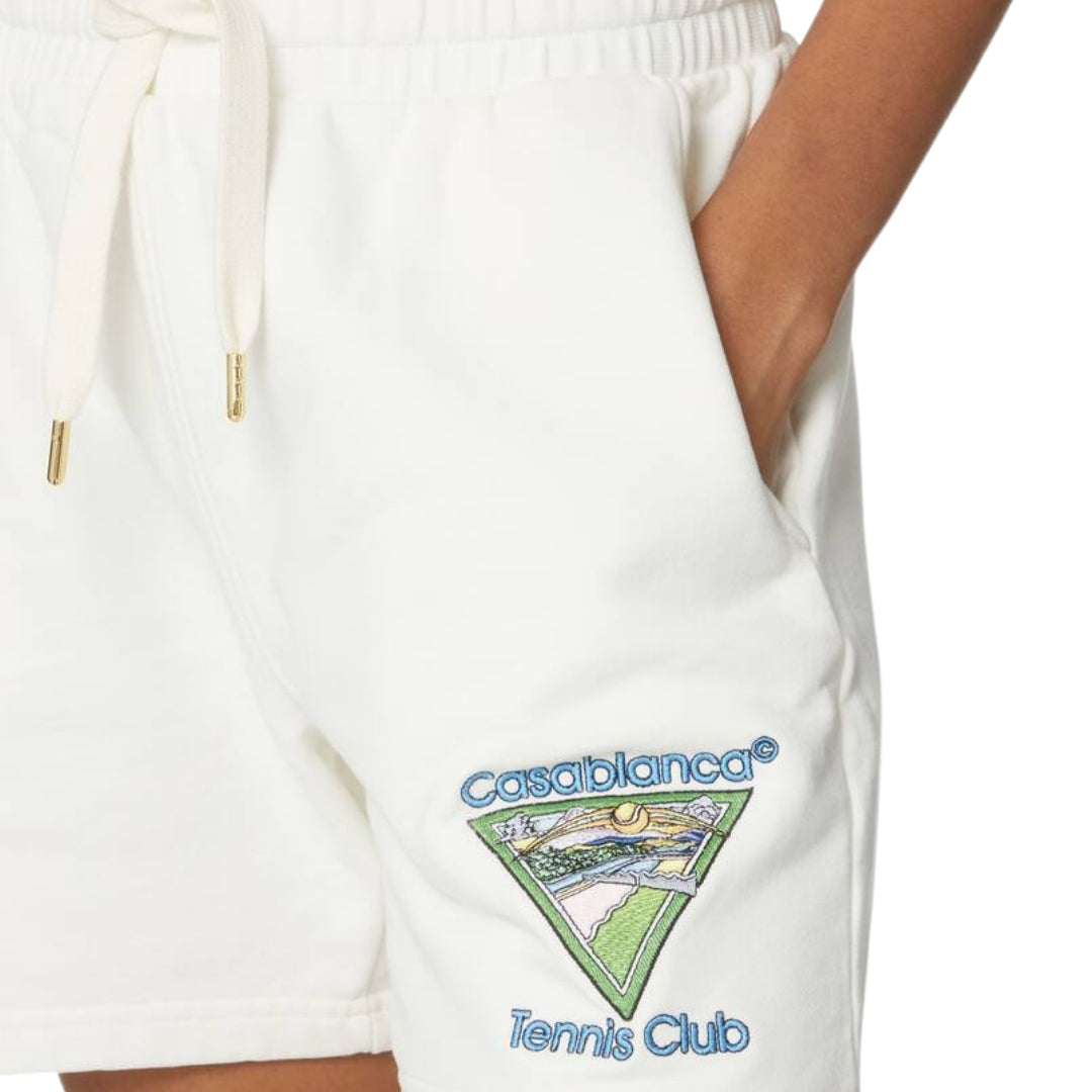 Casablanca Embroidered Tennis Club Icon Off-White Shorts