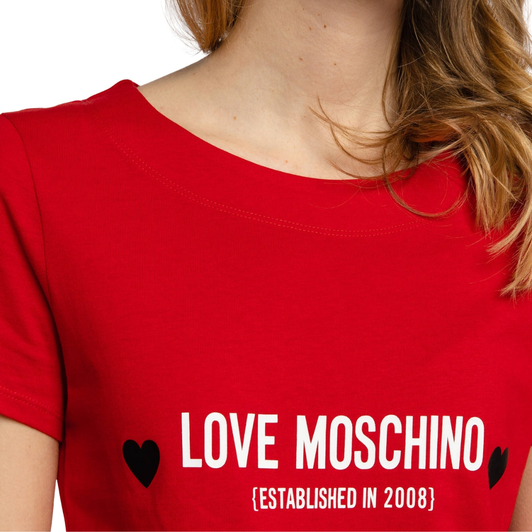 Love Moschino Logo Red T-Shirt Dress