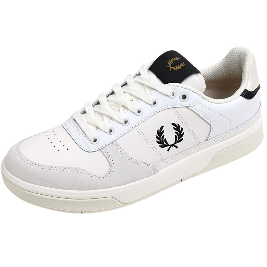 Fred Perry B300 Leather Snow White Trainers