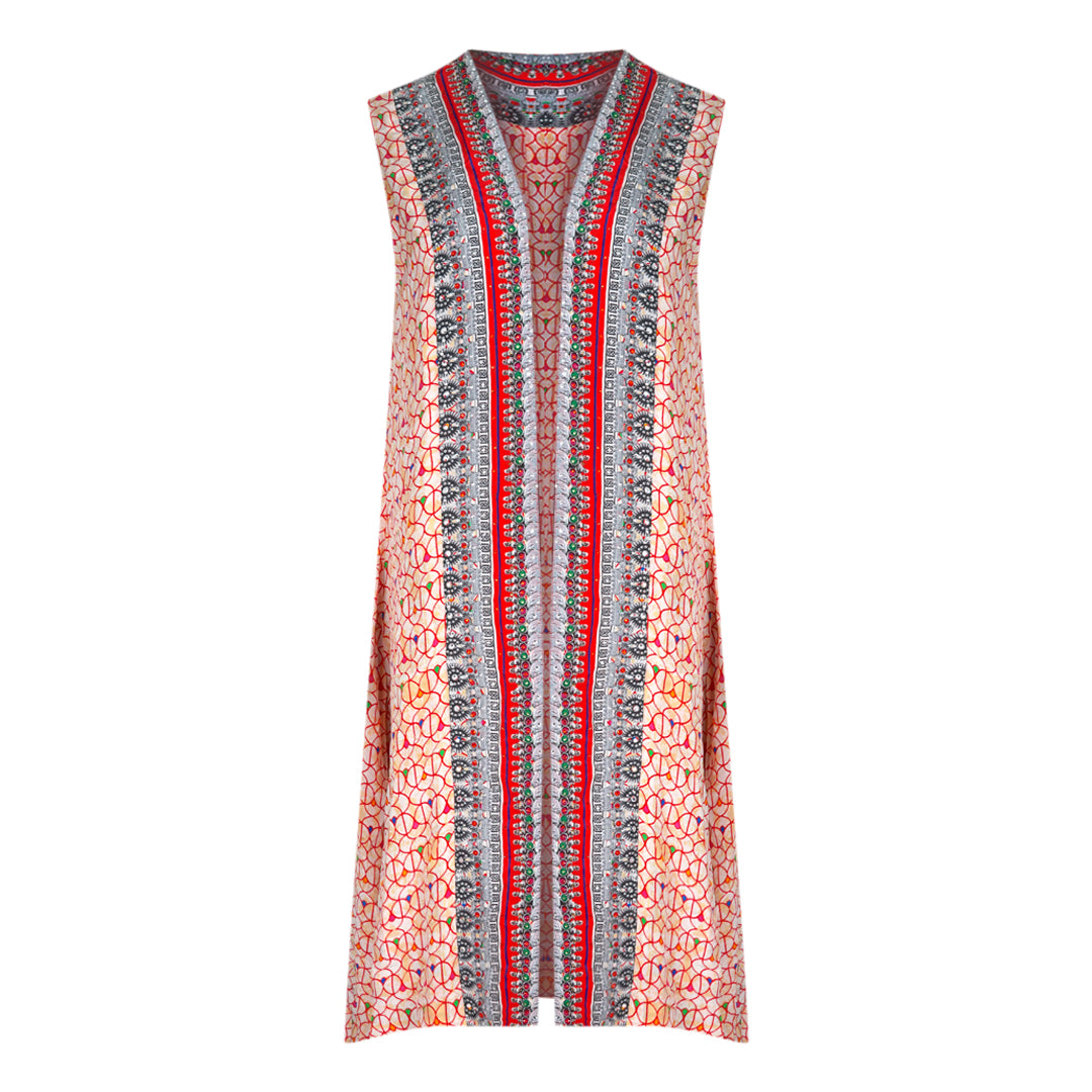 Inoa Banjara 12003 Print Multicoloured Reversable Long Shrug Cover Up