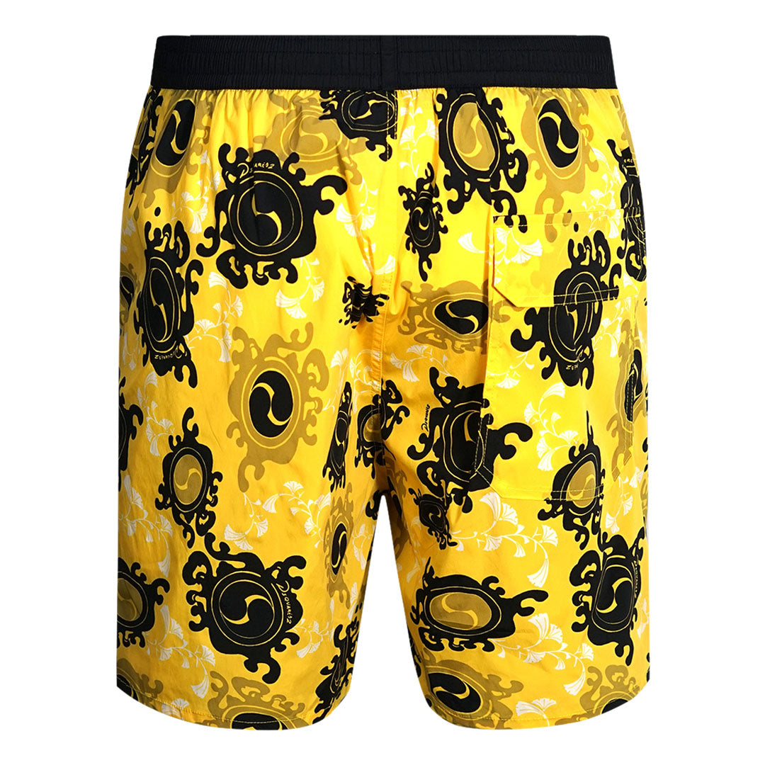 Dsquared2 Floral All Over Design Yellow Swim Shorts