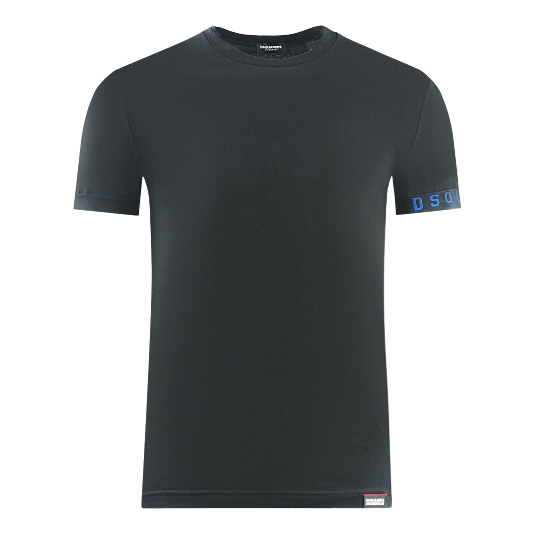 Dsquared2 Brand Logo on Sleeve Black Underwear T-Shirt