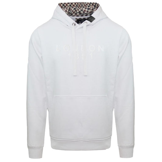 Aquascutum Bold London 1851 Logo White Hoodie