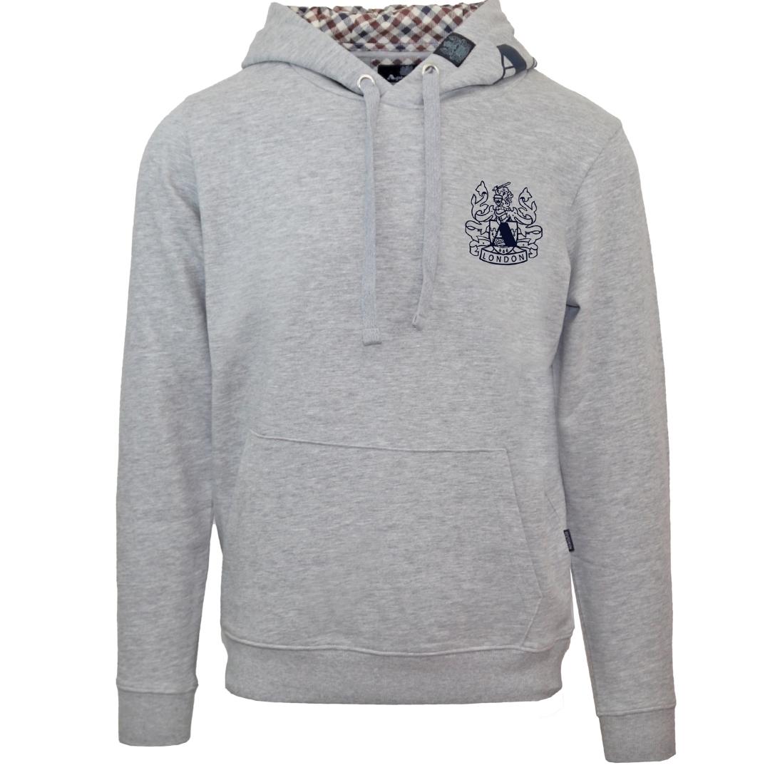 Aquascutum Branded Hood Grey Hoodie