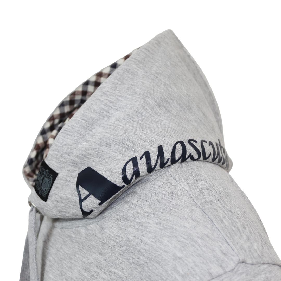 Aquascutum Branded Hood Grey Hoodie