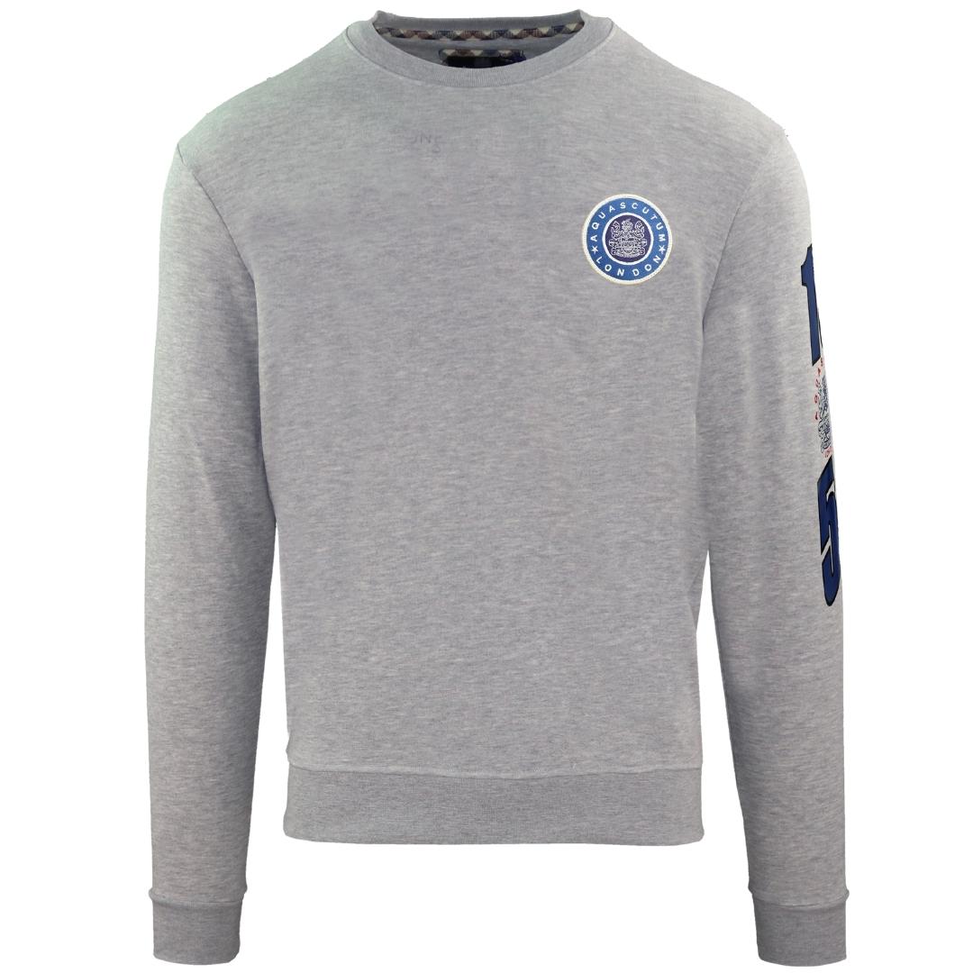 Aquascutum Embossed Circle Small Logo Grey Sweatshirt