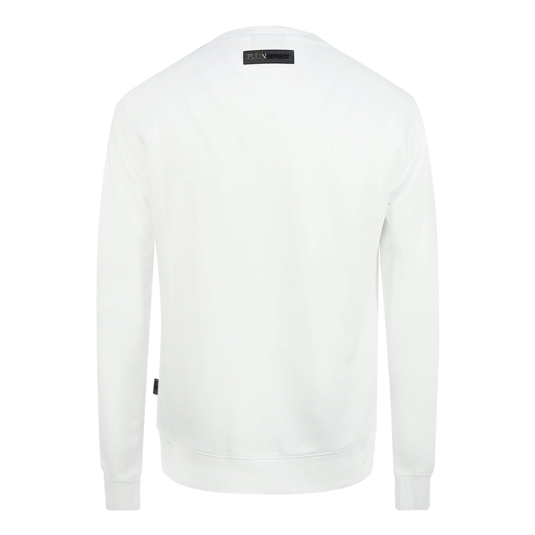 Philipp Plein Sport Blue Bold Logo White Jumper