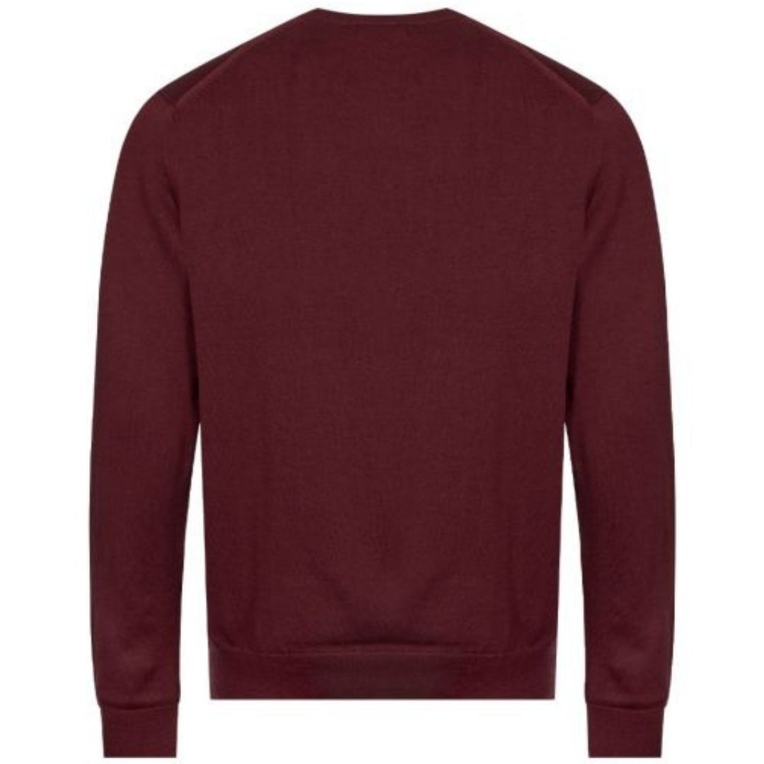 Fred Perry Ox Blood V Neck Burgundy Jumper