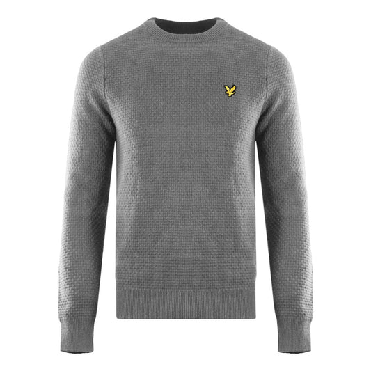 Lyle & Scott Basket Weave Knitted Grey Sweater