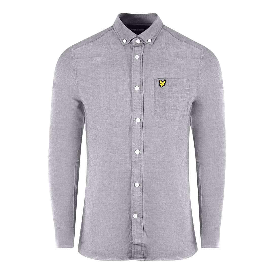 Lyle & Scott Blue Long Sleeved Slim Fit Chambray Shirt