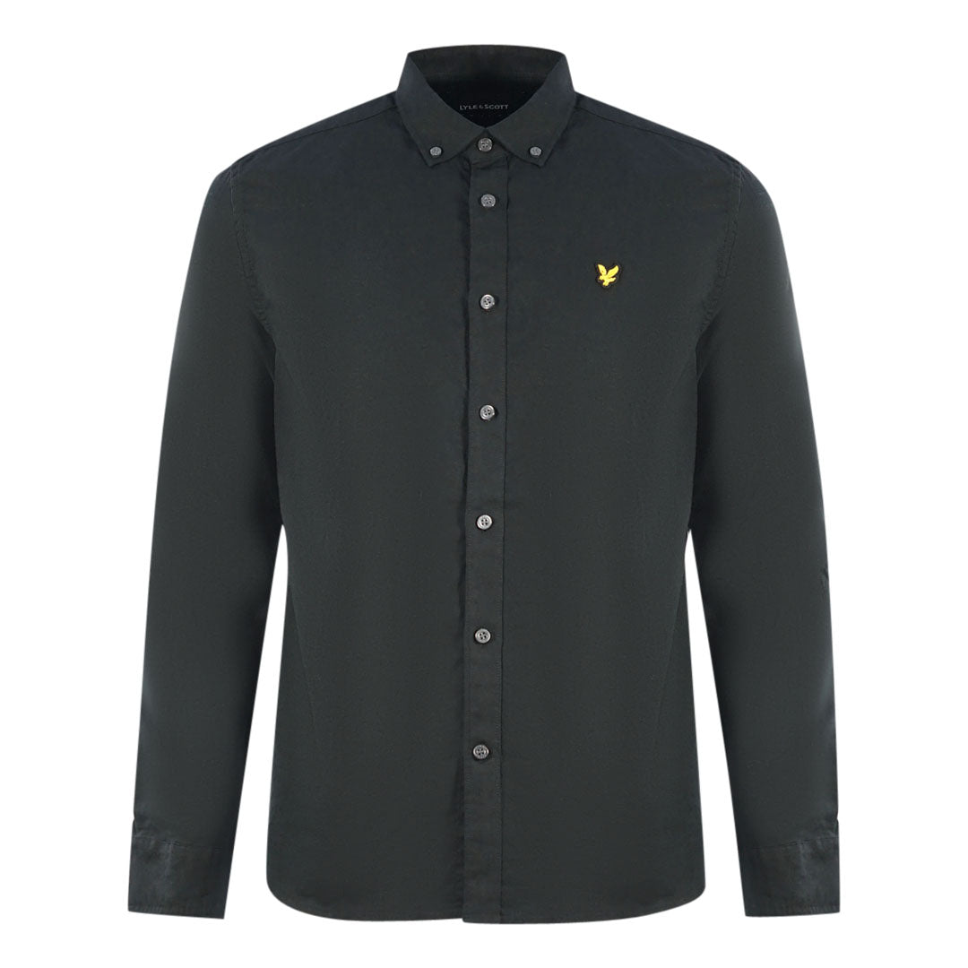 Lyle & Scott Black Long Sleeved Cotton Linen Shirt