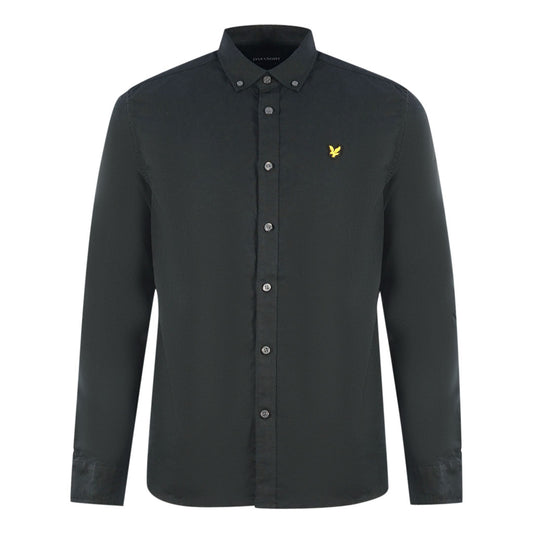 Lyle & Scott Black Long Sleeved Cotton Linen Shirt