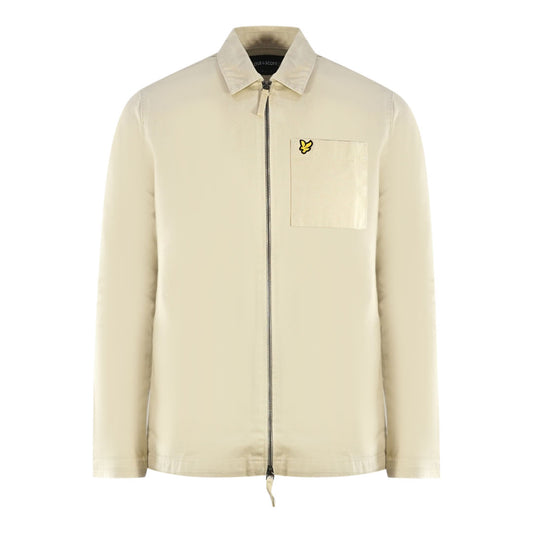 Lyle & Scott Twill Beige Overshirt Jacket