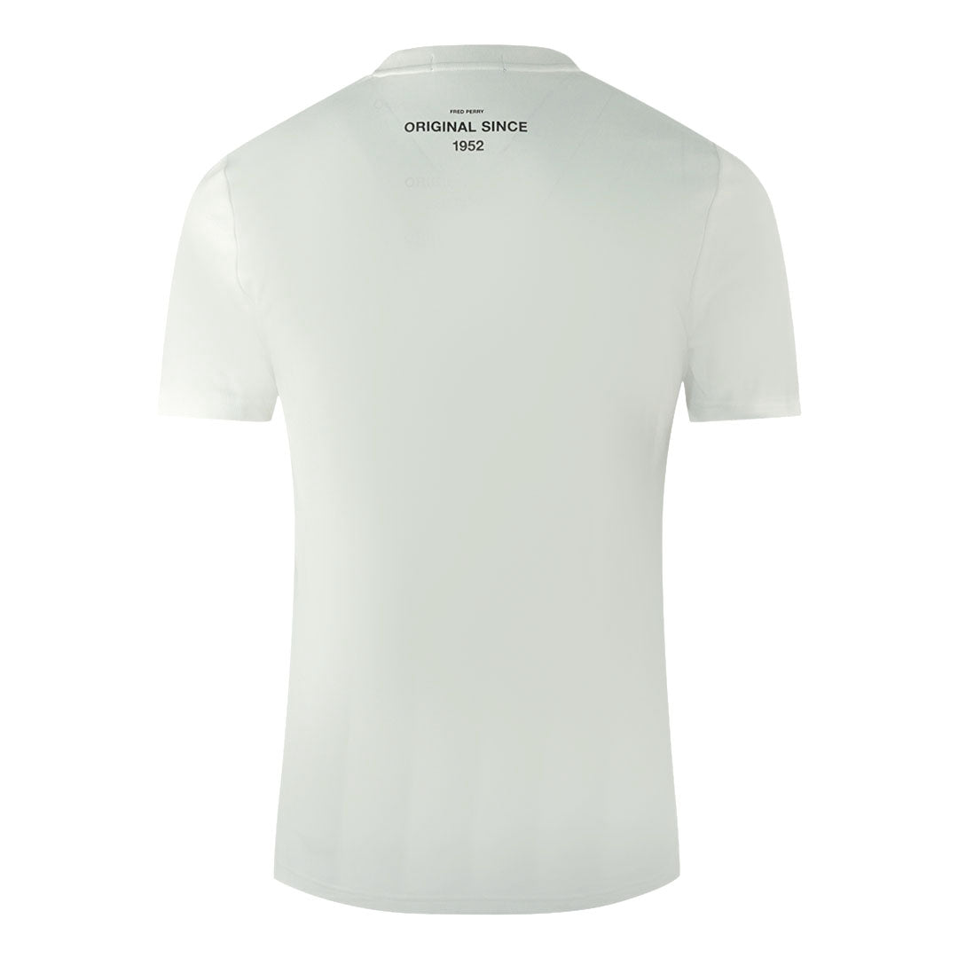 Fred Perry Large Flock Laurel Wreath Logo White T-Shirt