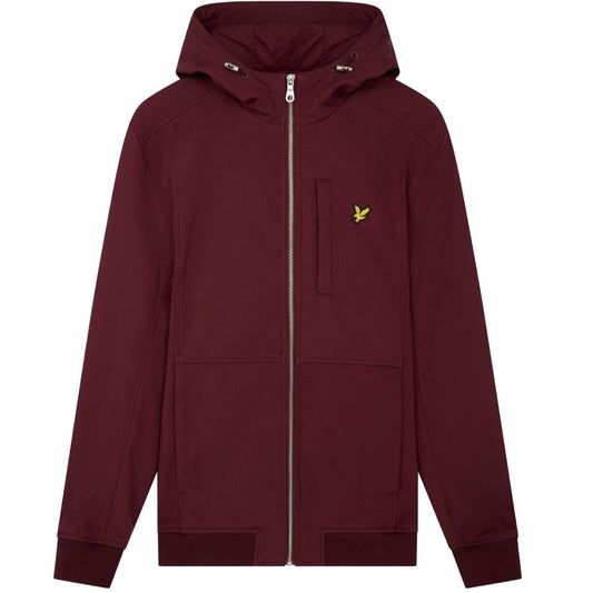 Lyle & Scott Branded Logo Burgundy Hooded Softshell Jacket