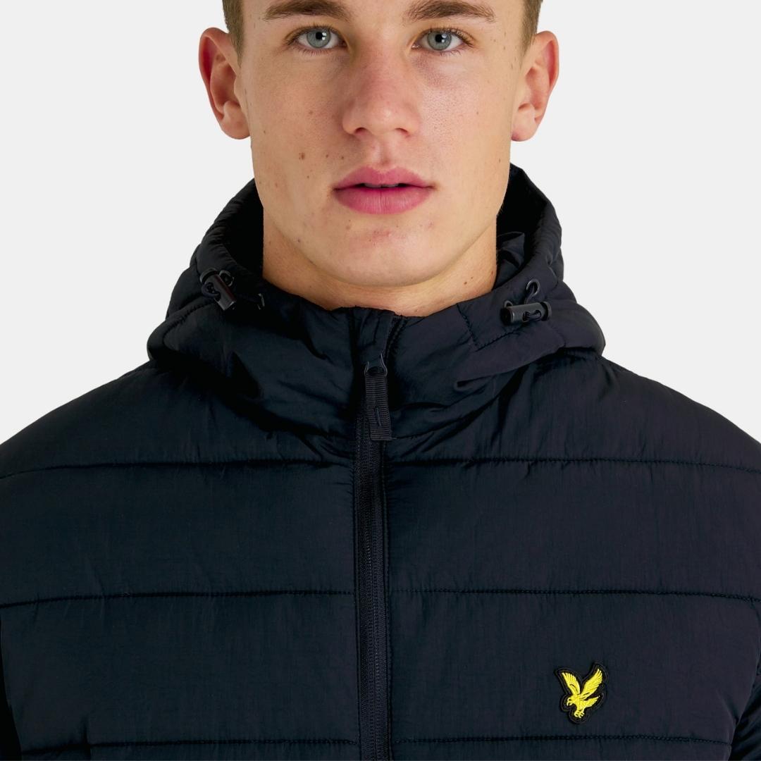 Lyle & Scott Branded Dark Navy Hooded Puffer Jacket