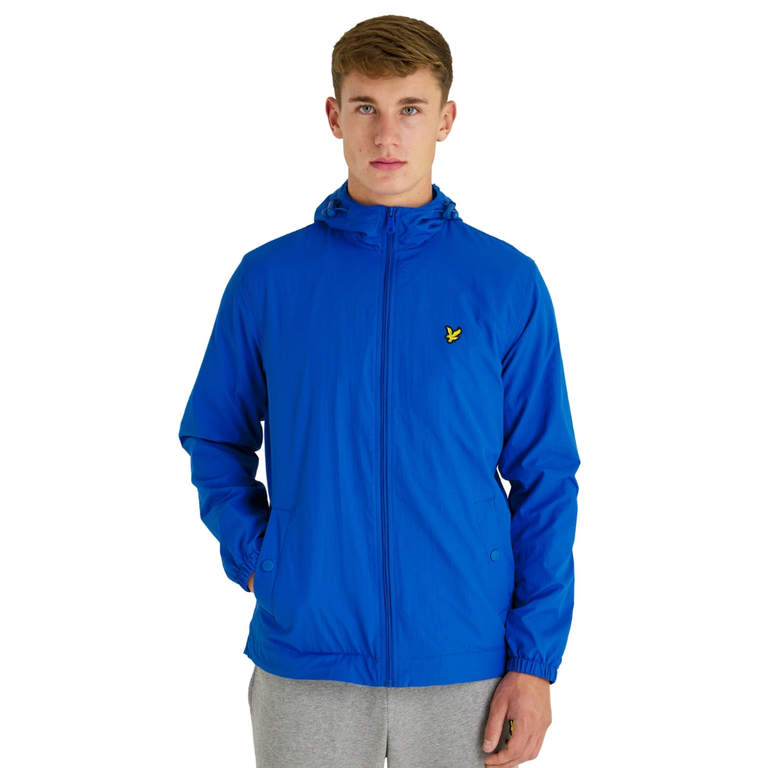 Lyle & Scott Branded Bright Blue Hooded Short Lightweight Jacket - Nova Clothing
