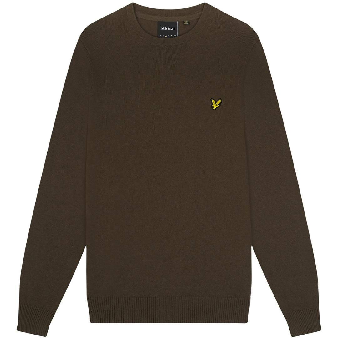 Lyle & Scott Cotton Merino Olive Pull-over Jumper