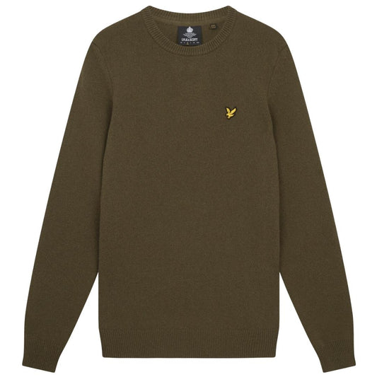 Lyle & Scott Crew Neck Lambswool Olive Blend Jumper