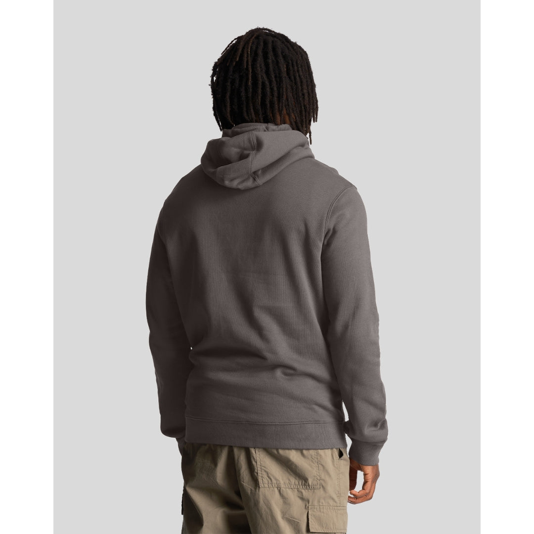 Lyle & Scott Embroidered Logo Gunmetal Pull-over Hoodie