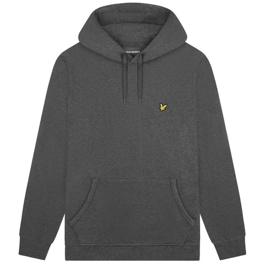Lyle & Scott Branded Charcoal Marl Pull-over Hoodie
