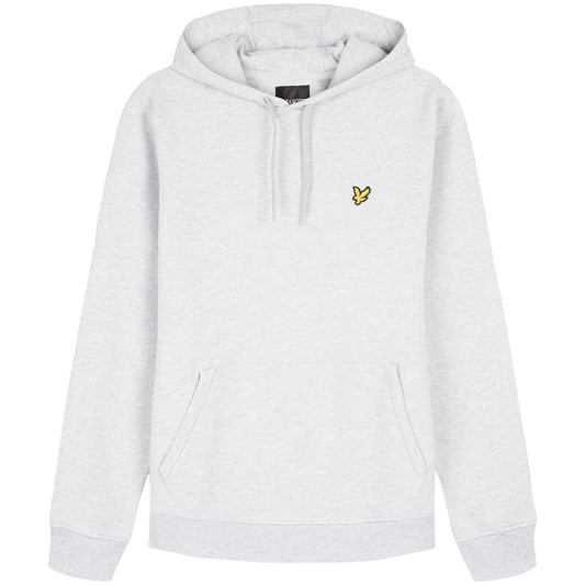 Lyle & Scott Branded Light Grey Marl Pull-over Hoodie