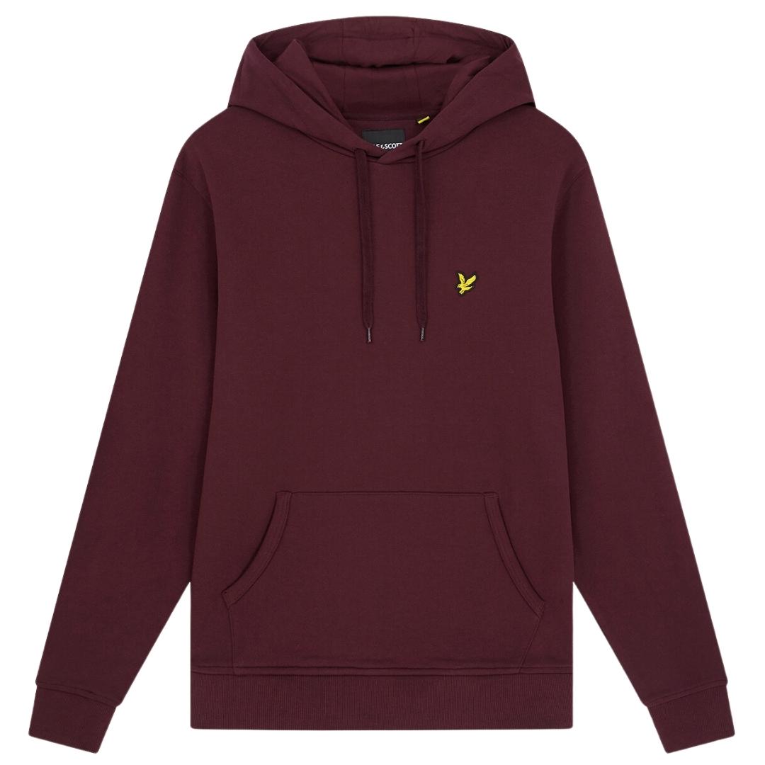 Lyle & Scott Branded Burgundy Pull-over Hoodie